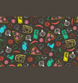 seamless pattern of pizza vector image