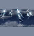 thunderstorm on raining sky vector image vector image
