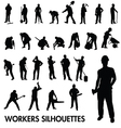 workers silhouettes vector image vector image