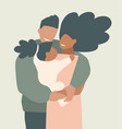 african american young parents hugging vector image vector image