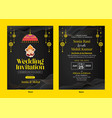 beautiful indian wedding invitation card vector image