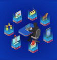 hacker activity isometric concept vector image