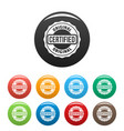 certified logo simple style vector image