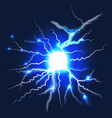 lightning on dark blue background vector image