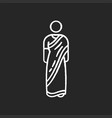 sari chalk white icon on black background vector image vector image
