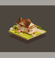 suburban poor family house with porch vector image vector image