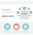 flat line business concept web site header vector image