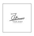 initial signature logo for letter jv - logo vector image vector image