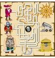maze with pirates game for kids vector image