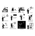 electrical home appliances problems at house vector image vector image