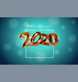 happy new year copper 3d balloon number card vector image vector image