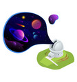 isometric astronomical observatory dome vector image vector image