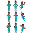 nurse indian female set vector image
