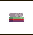 set of colorful towels for bathroom kitchen spa vector image vector image