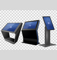 three promotional interactive information kiosk vector image