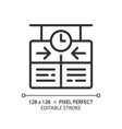 timetable pixel perfect linear icon vector image vector image