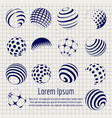 abstract halftone spheres set sketch vector image vector image