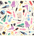 hairdressing equipment seamless pattern vector image vector image