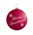 merry christmas on red ornament vector image vector image