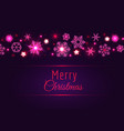 merry christmas card with pink snowflakes vector image