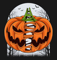 scary divided halloween pumpkin split in two vector image vector image