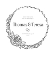 vintage floral wreath wedding invitation vector image