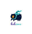 cartoon bear wearing scarf logo design vector image