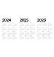 annual calendar template week starts on sunday vector image
