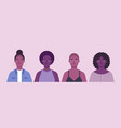 black female avatars set woman characters faces vector image