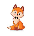 cute fox sits on a white background vector image