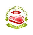 premium quality since 1969 fresh meat logo vector image