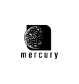 vintage retro mercury planet symbol for space vector image vector image