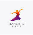 abstract dancing woman logo icon vector image
