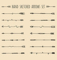 big set of hand drawn ethnic tribal arrows vector image