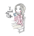cute girl vector image
