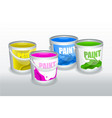 four cans of paint vector image