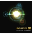hexagon and round lens sun light effect vector image vector image