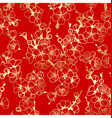 red seamless pattern with golden flowering vector image vector image