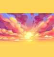 sunset or sunrise sky with pink clouds vector image vector image