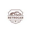 vintage retro car logo design or classic vector image