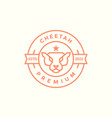 head line cheetah with badge logo design graphic vector image