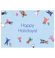 happy winter holiday greeting card background vector image vector image
