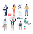 job search male and female cartoon character set vector image