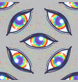 seamless pattern with rainbow colored eyes flag vector image vector image