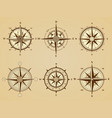 wind rose nautical marine travel symbols vector image vector image