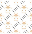 dog seamless pattern theme bone paw foot print vector image vector image