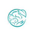 horse dog cat animal logo design template vector image vector image