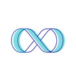 infinity symbol isolated on white background blue vector image