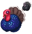 retro handmade soft toy turkey bird vector image