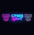 cyber sport neon text gaming neon sign vector image vector image